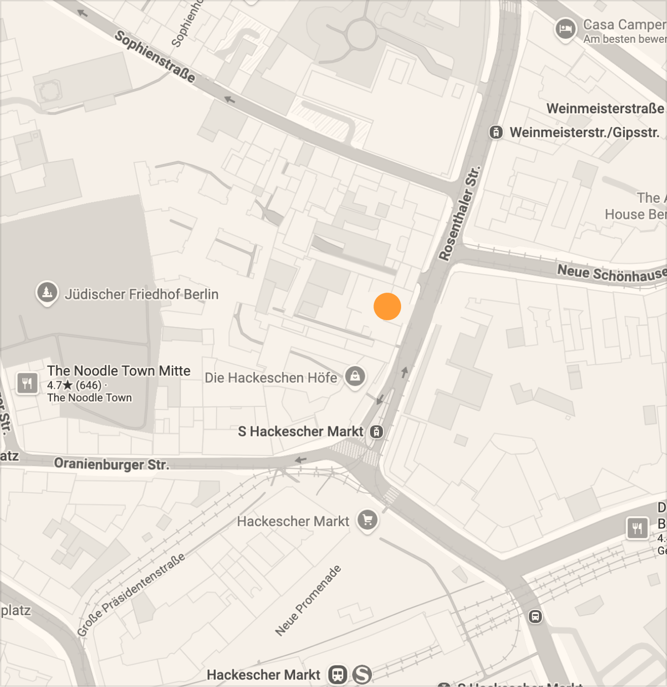Kartenausschnitt der Umgebung von Data Space, Rosenthaler Str. 38, 10178 Berlin